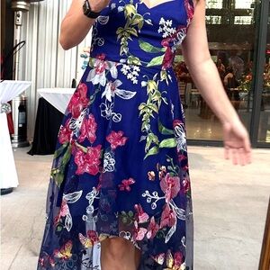 Beautiful High Low Marchesa Notte Floral Wedding Guest Dress